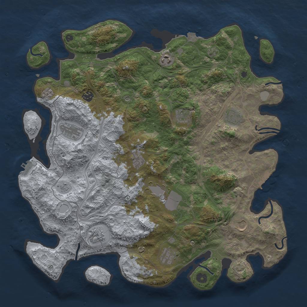 Rust Map: Procedural Map, Size: 4300, Seed: 906003146, 19 Monuments