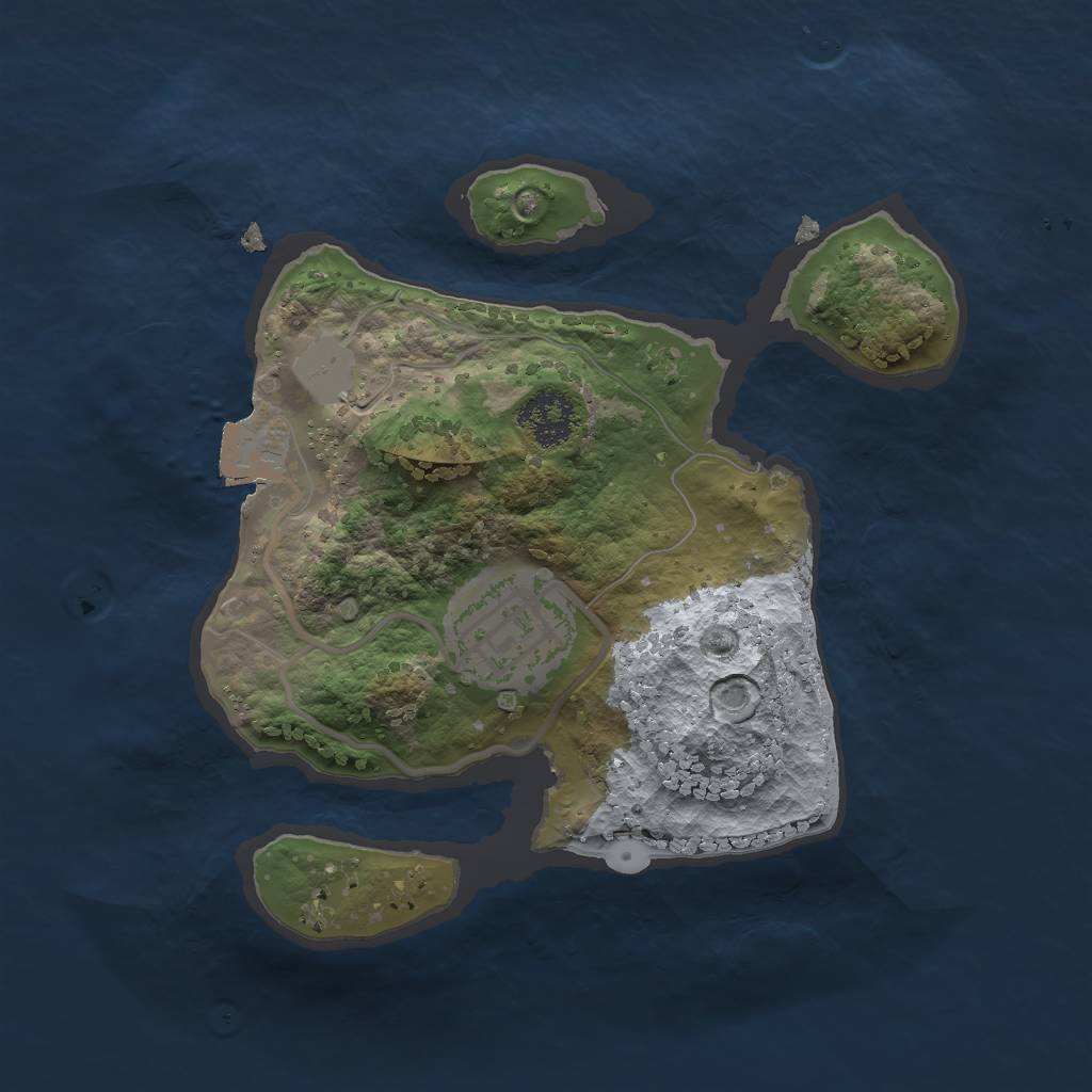 Rust Map: Procedural Map, Size: 2000, Seed: 1820783809, 4 Monuments