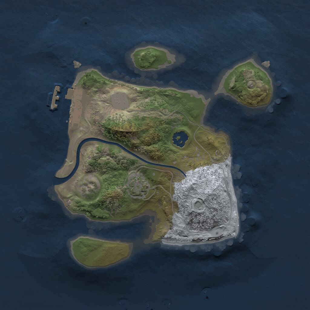 Rust Map: Procedural Map, Size: 2000, Seed: 1820783809, 3 Monuments