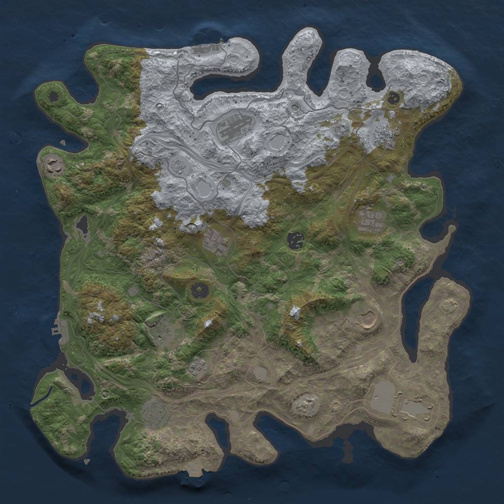 Rust Map: Procedural Map, Size: 4260, Seed: 985041495, 19 Monuments