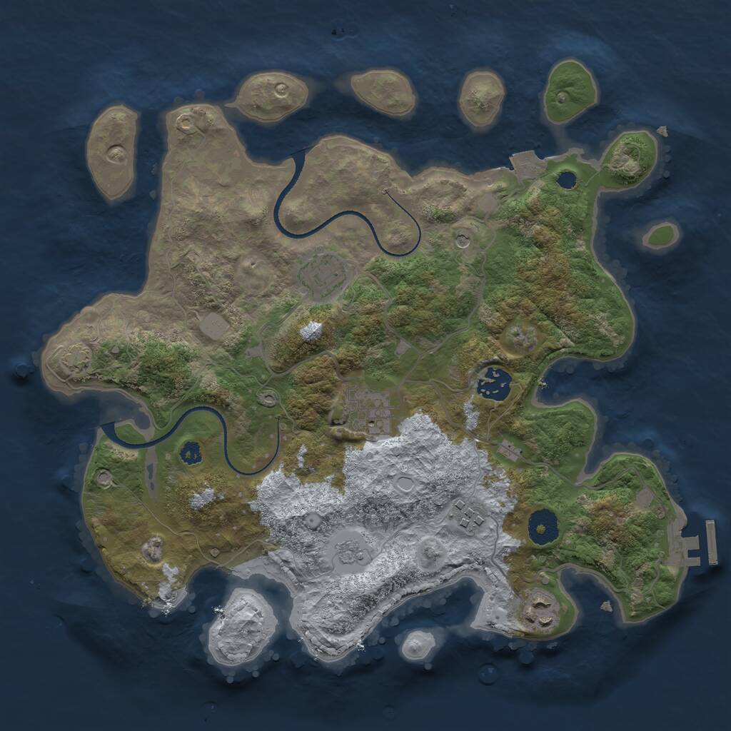 Rust Map: Procedural Map, Size: 3300, Seed: 679262093, 10 Monuments