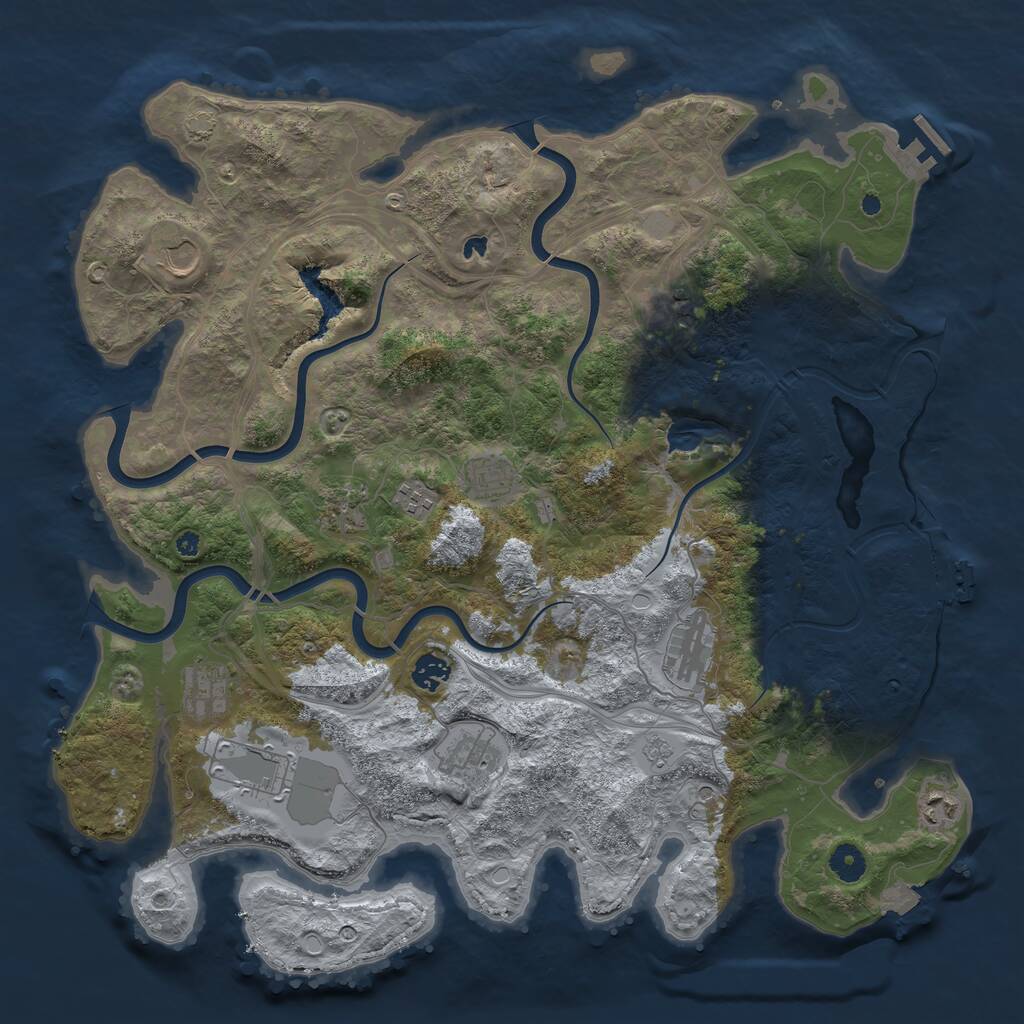 Rust Map: Procedural Map, Size: 4250, Seed: 45647371, 17 Monuments