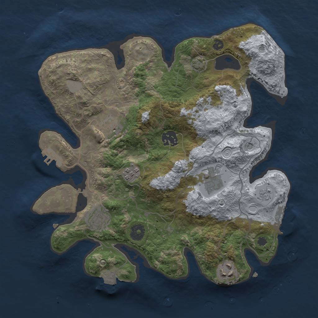 Rust Map: Procedural Map, Size: 3000, Seed: 819901519, 14 Monuments