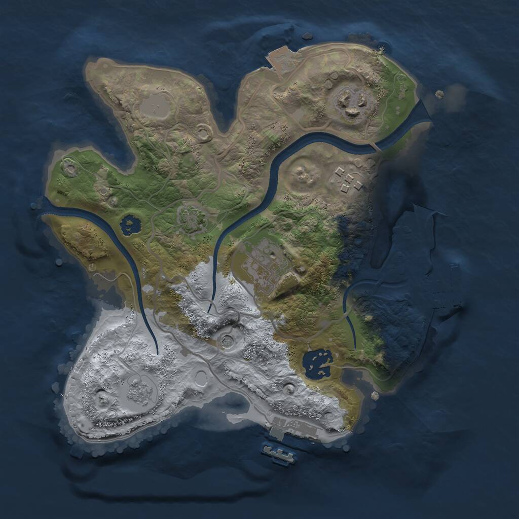 Rust Map: Procedural Map, Size: 2500, Seed: 19951503, 10 Monuments