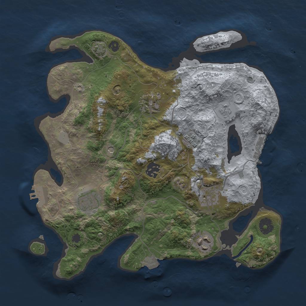Rust Map: Procedural Map, Size: 3000, Seed: 18909, 14 Monuments