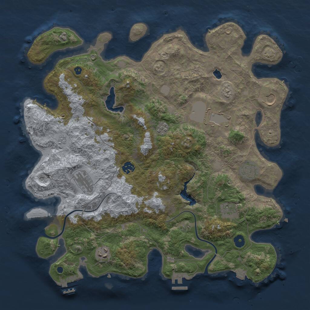 Rust Map: Procedural Map, Size: 4000, Seed: 729047814, 14 Monuments