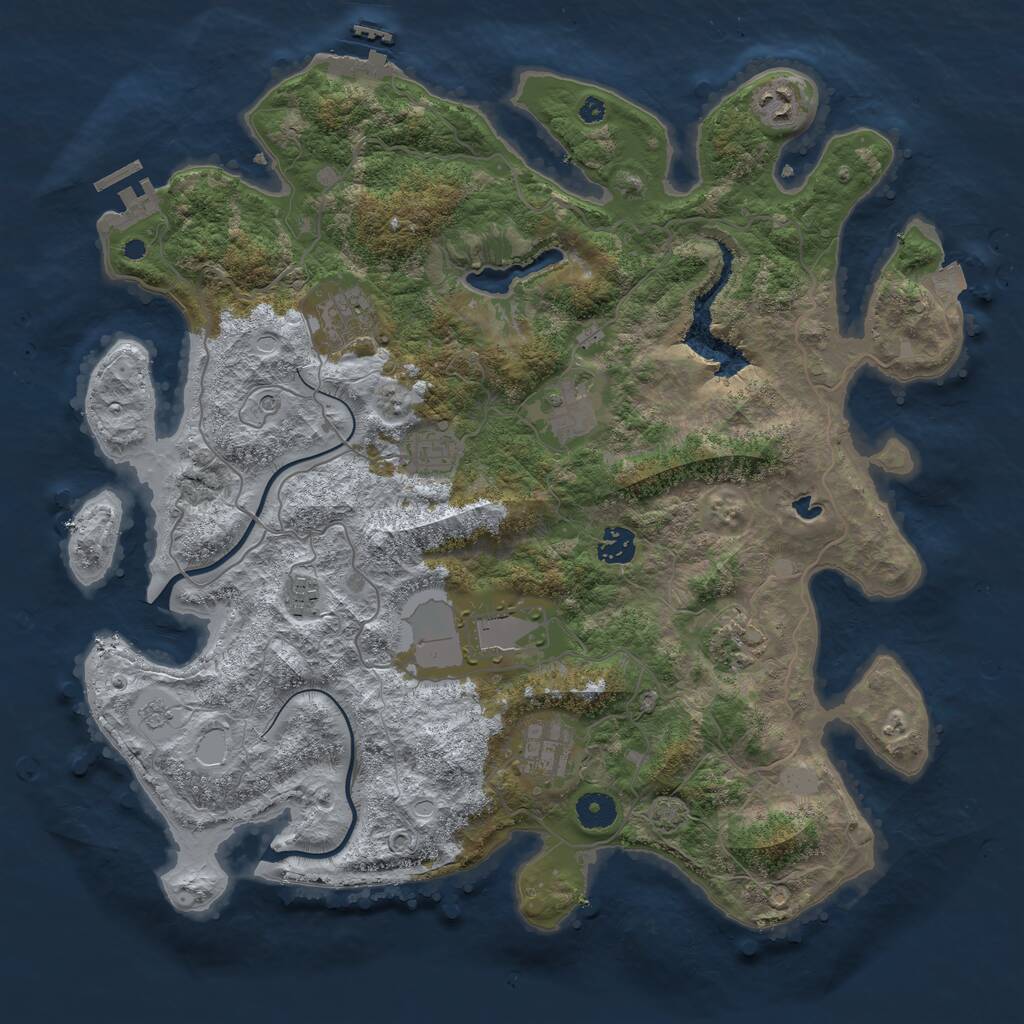 Rust Map: Procedural Map, Size: 4000, Seed: 969421220, 15 Monuments