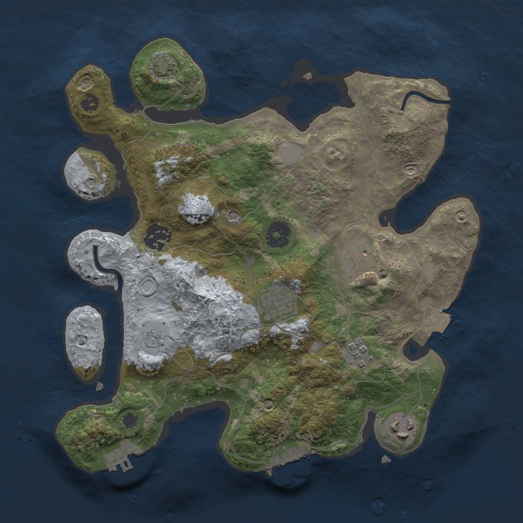 Rust Map: Procedural Map, Size: 3000, Seed: 79782, 13 Monuments