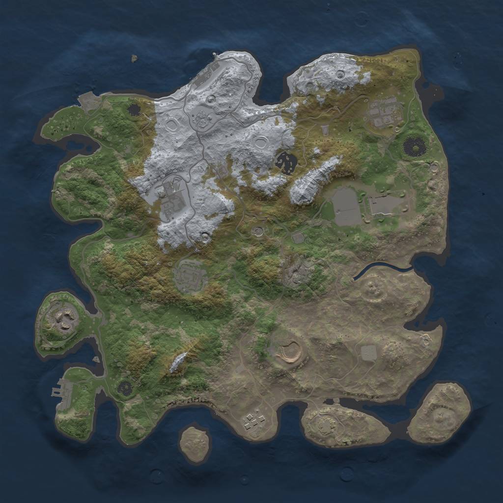 Rust Map: Procedural Map, Size: 3500, Seed: 270806, 16 Monuments