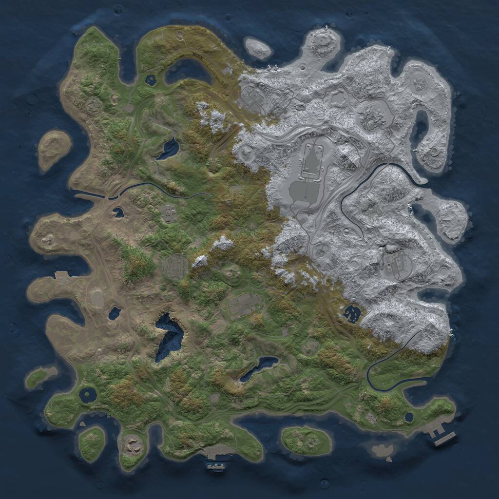 Rust Map: Procedural Map, Size: 4500, Seed: 2636, 15 Monuments