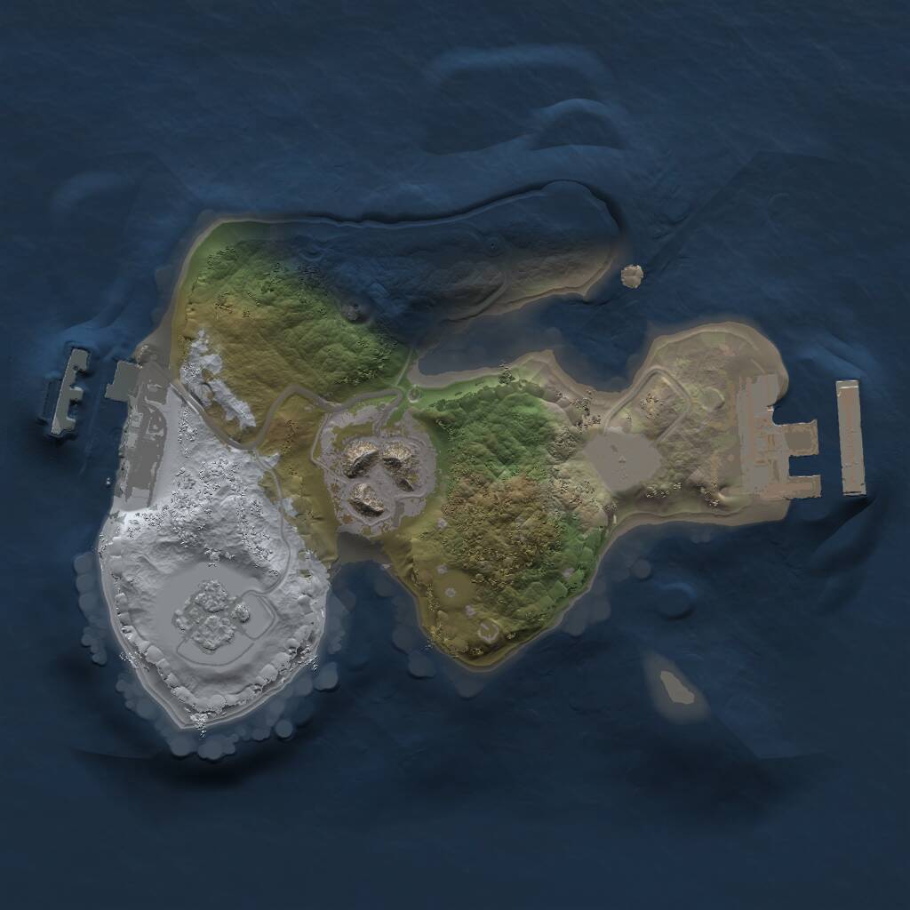 Rust Map: Procedural Map, Size: 1600, Seed: 1939973224, 5 Monuments