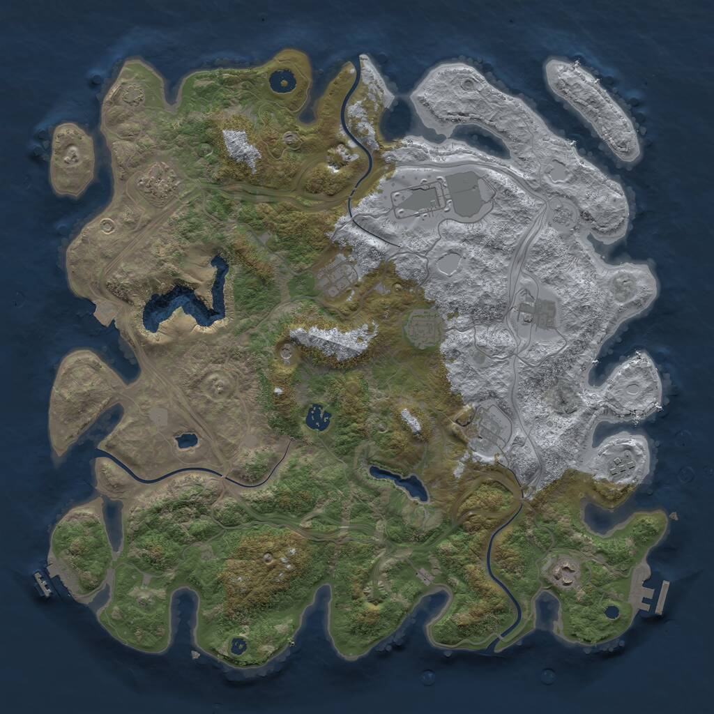 Rust Map: Procedural Map, Size: 4250, Seed: 164022821, 15 Monuments