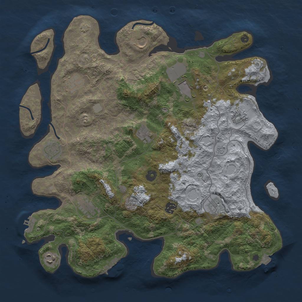 Rust Map: Procedural Map, Size: 4000, Seed: 578077198, 19 Monuments