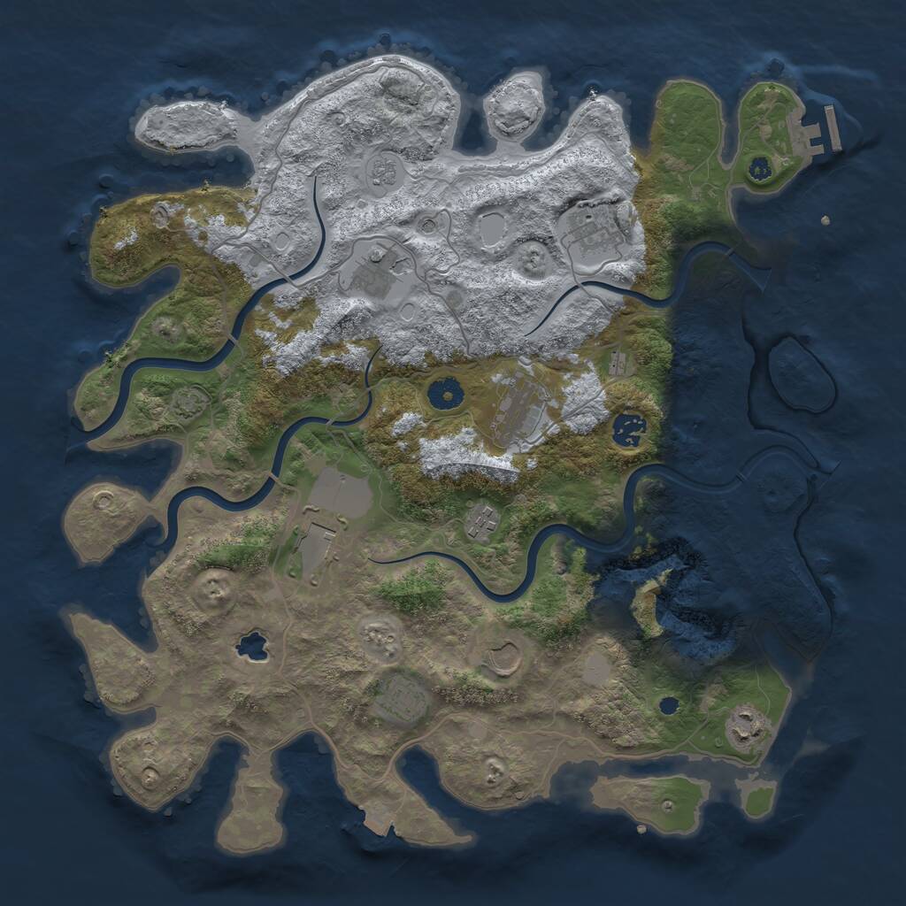 Rust Map: Procedural Map, Size: 4000, Seed: 2959, 14 Monuments