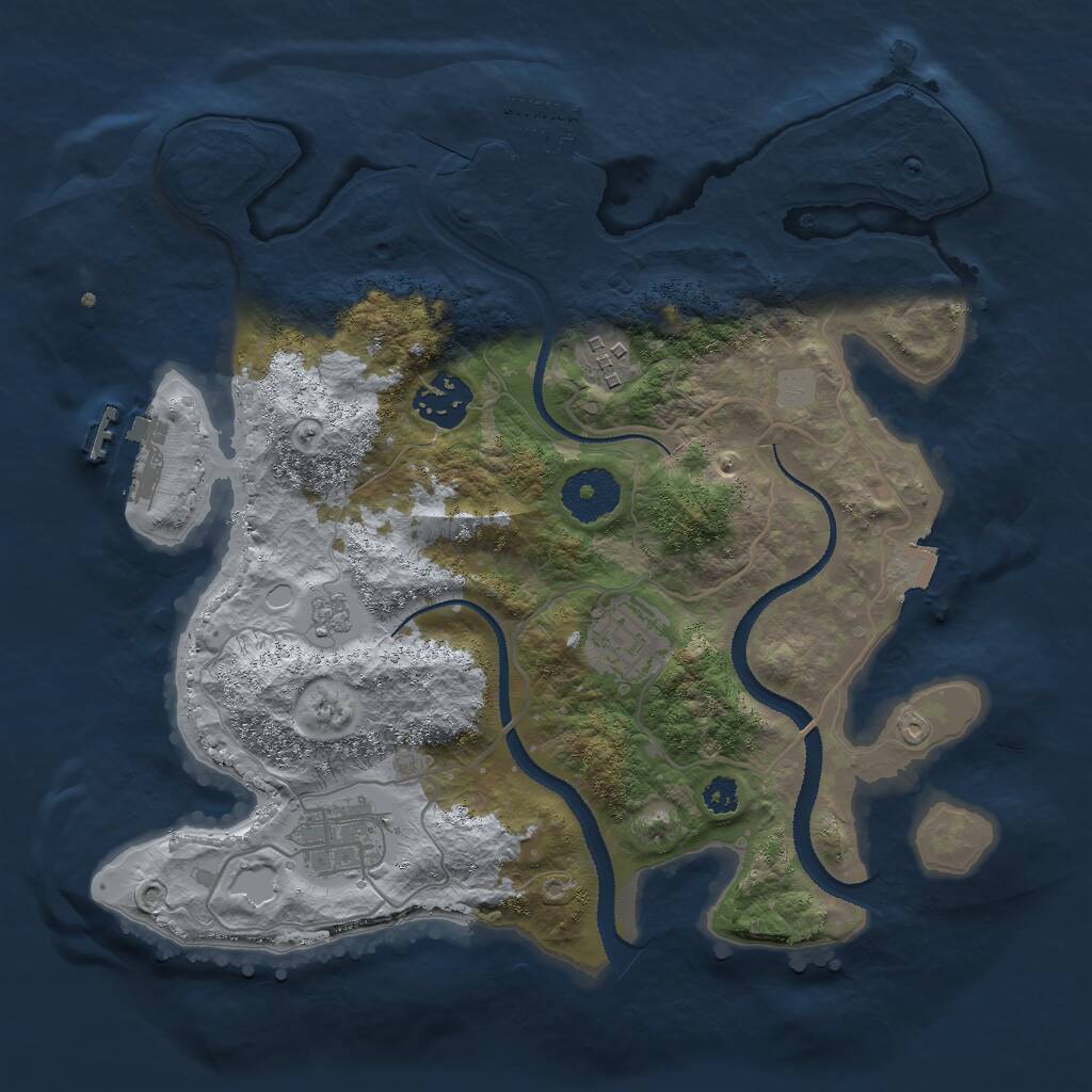 Rust Map: Procedural Map, Size: 3000, Seed: 8153092, 8 Monuments