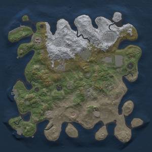 Thumbnail Rust Map: Procedural Map, Size: 3550, Seed: 1761847424, 17 Monuments