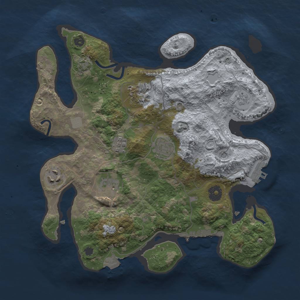 Rust Map: Procedural Map, Size: 3000, Seed: 4826705, 13 Monuments