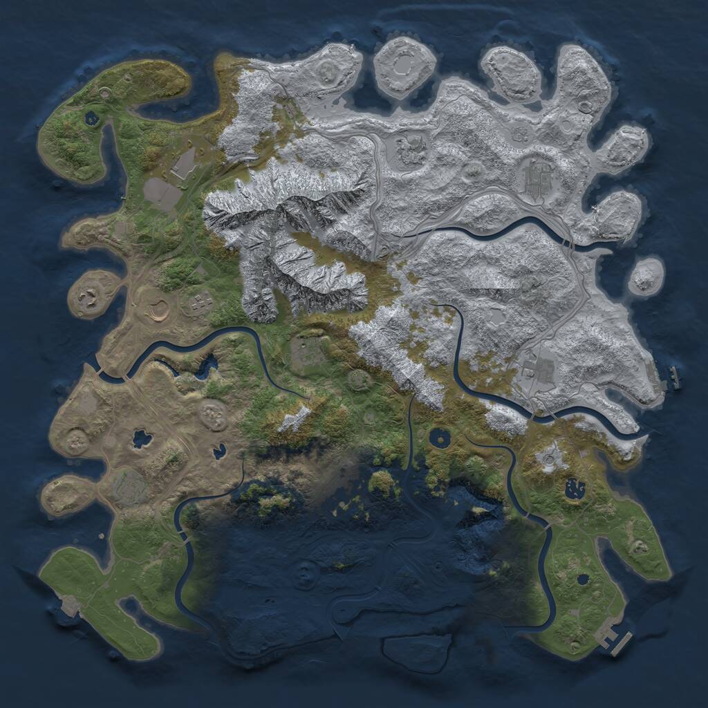 Rust Map: Procedural Map, Size: 5000, Seed: 800028611, 17 Monuments