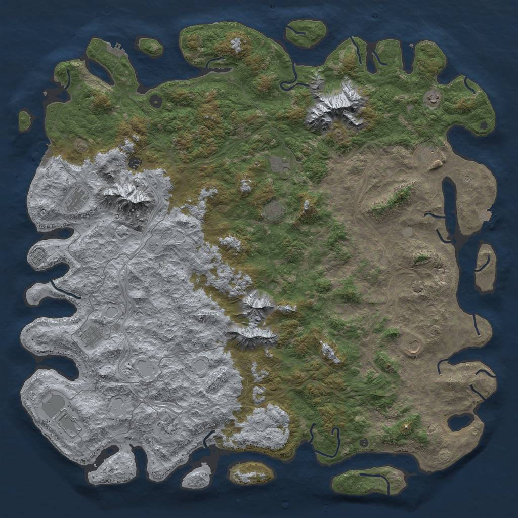 Rust Map: Procedural Map, Size: 6000, Seed: 1284499269, 19 Monuments