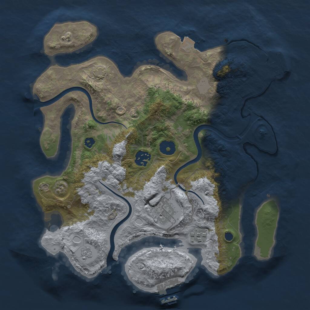 Rust Map: Procedural Map, Size: 3000, Seed: 10315, 8 Monuments