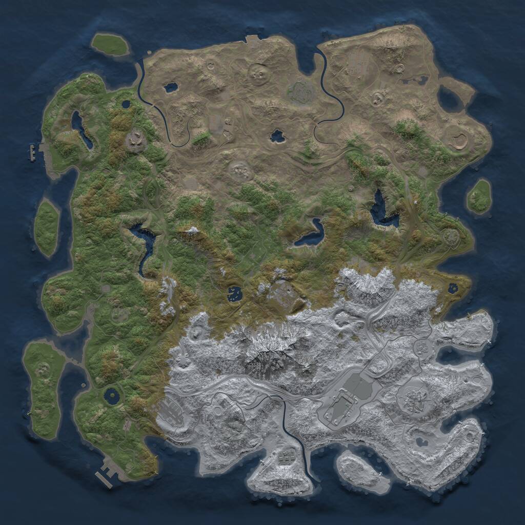 Rust Map: Procedural Map, Size: 5000, Seed: 197265, 17 Monuments