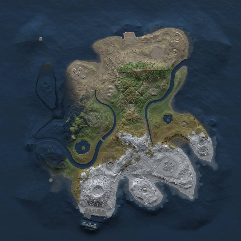 Rust Map: Procedural Map, Size: 2500, Seed: 626656584, 6 Monuments