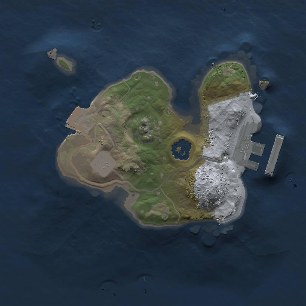 Rust Map: Procedural Map, Size: 1500, Seed: 23741, 2 Monuments