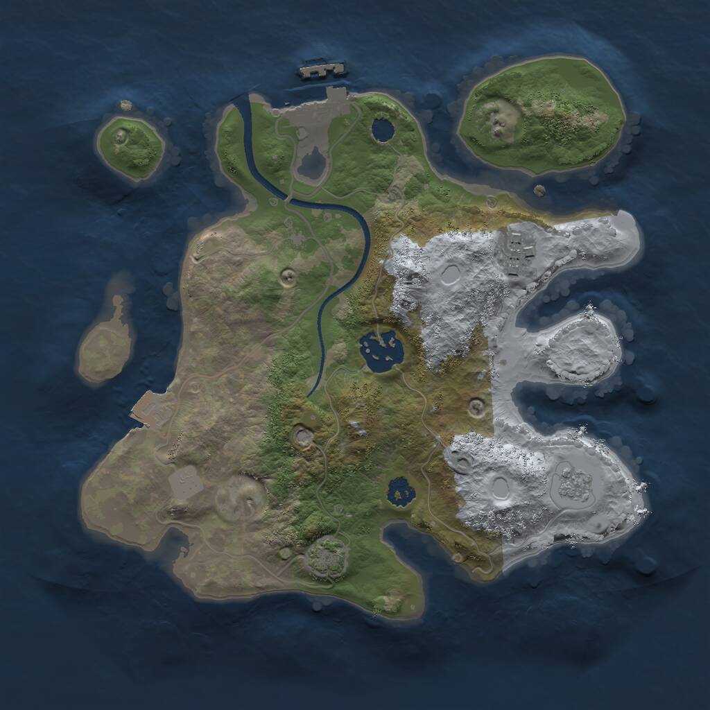 Rust Map: Procedural Map, Size: 2500, Seed: 23741, 6 Monuments