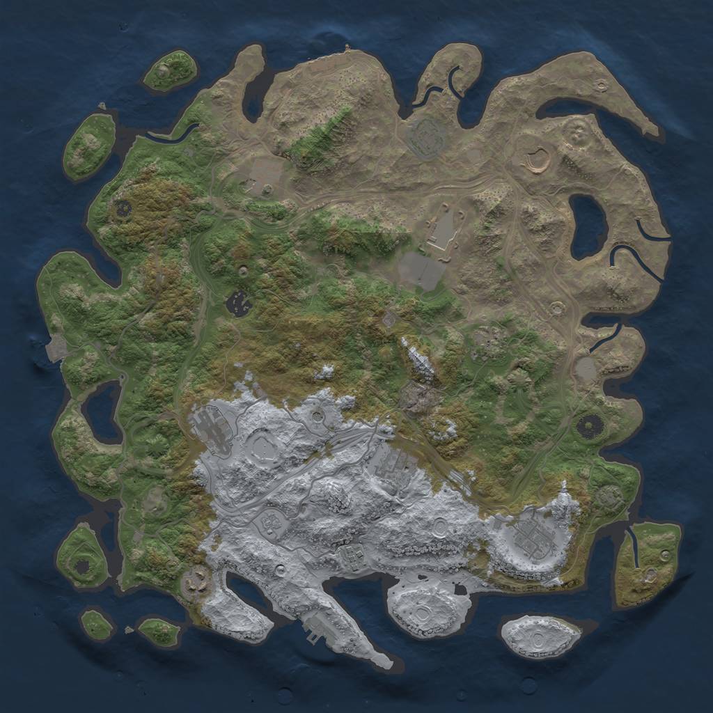 Rust Map: Procedural Map, Size: 4250, Seed: 525975696, 19 Monuments