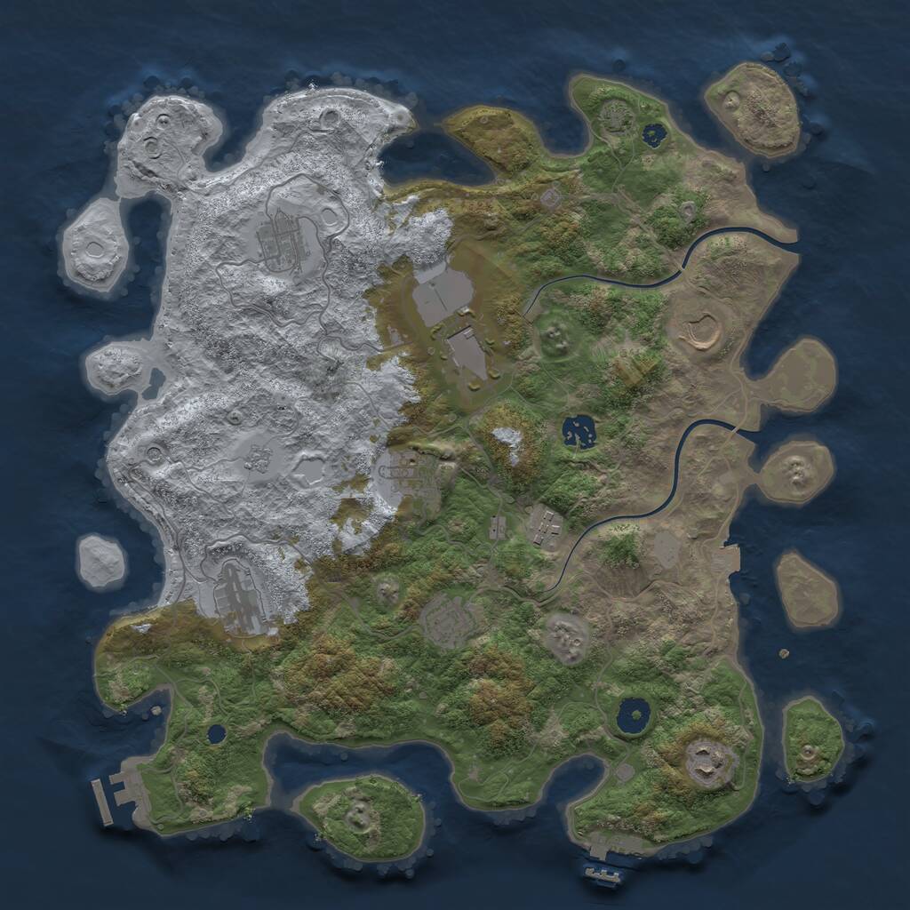 Rust Map: Procedural Map, Size: 3900, Seed: 37001691, 15 Monuments