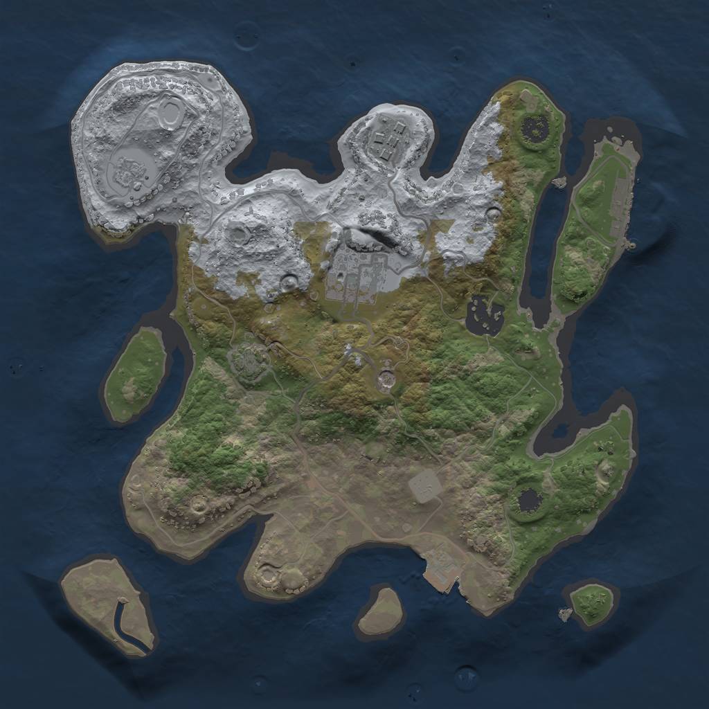 Rust Map: Procedural Map, Size: 2600, Seed: 17762077, 10 Monuments