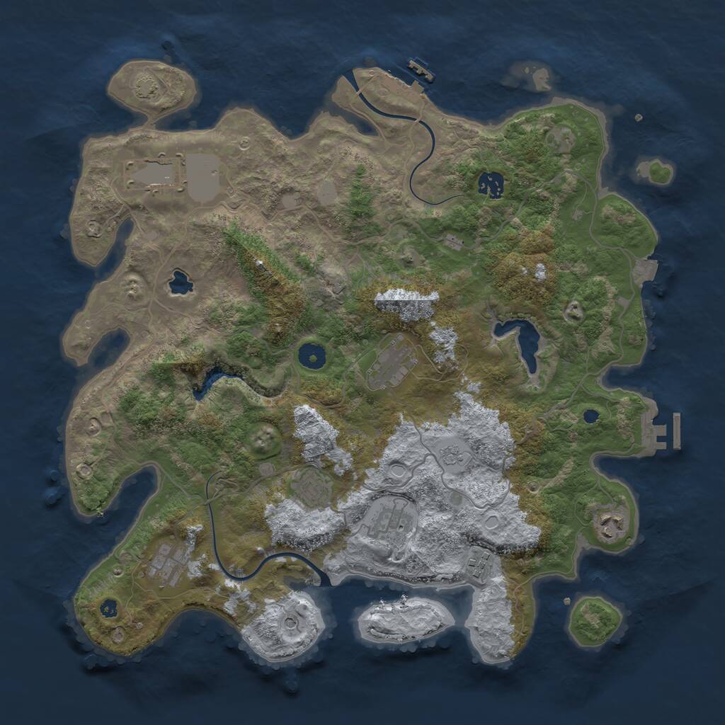 Rust Map: Procedural Map, Size: 4000, Seed: 398093582, 14 Monuments