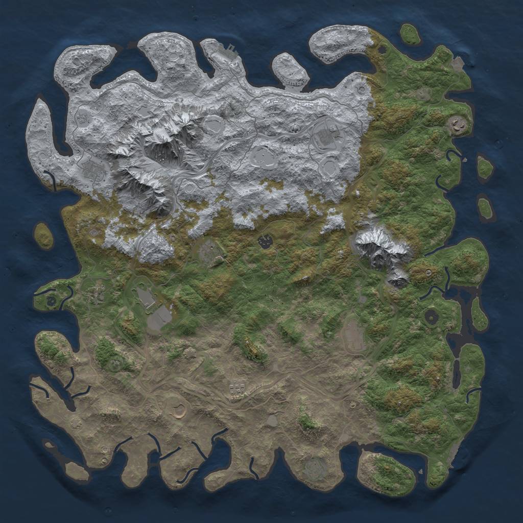 Rust Map: Procedural Map, Size: 5500, Seed: 471998658, 19 Monuments