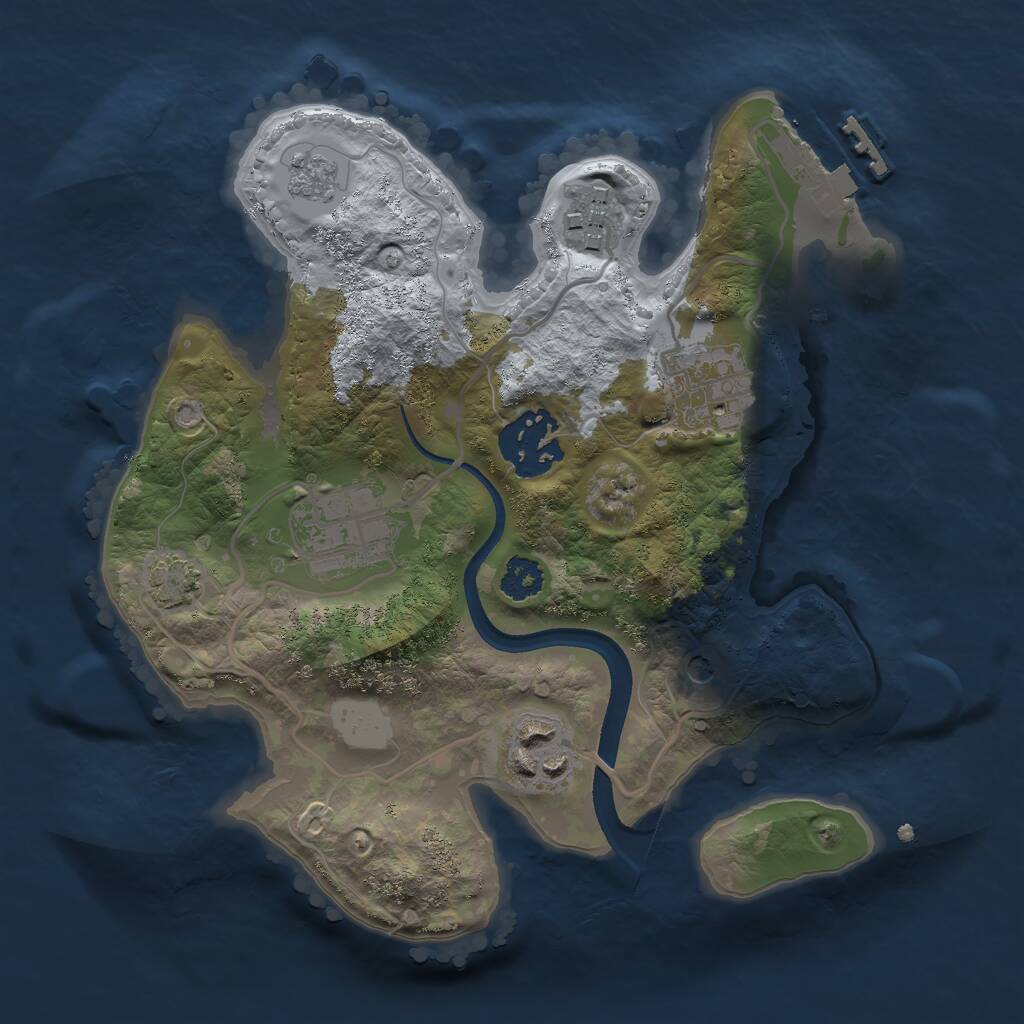 Rust Map: Procedural Map, Size: 2400, Seed: 1402145606, 10 Monuments