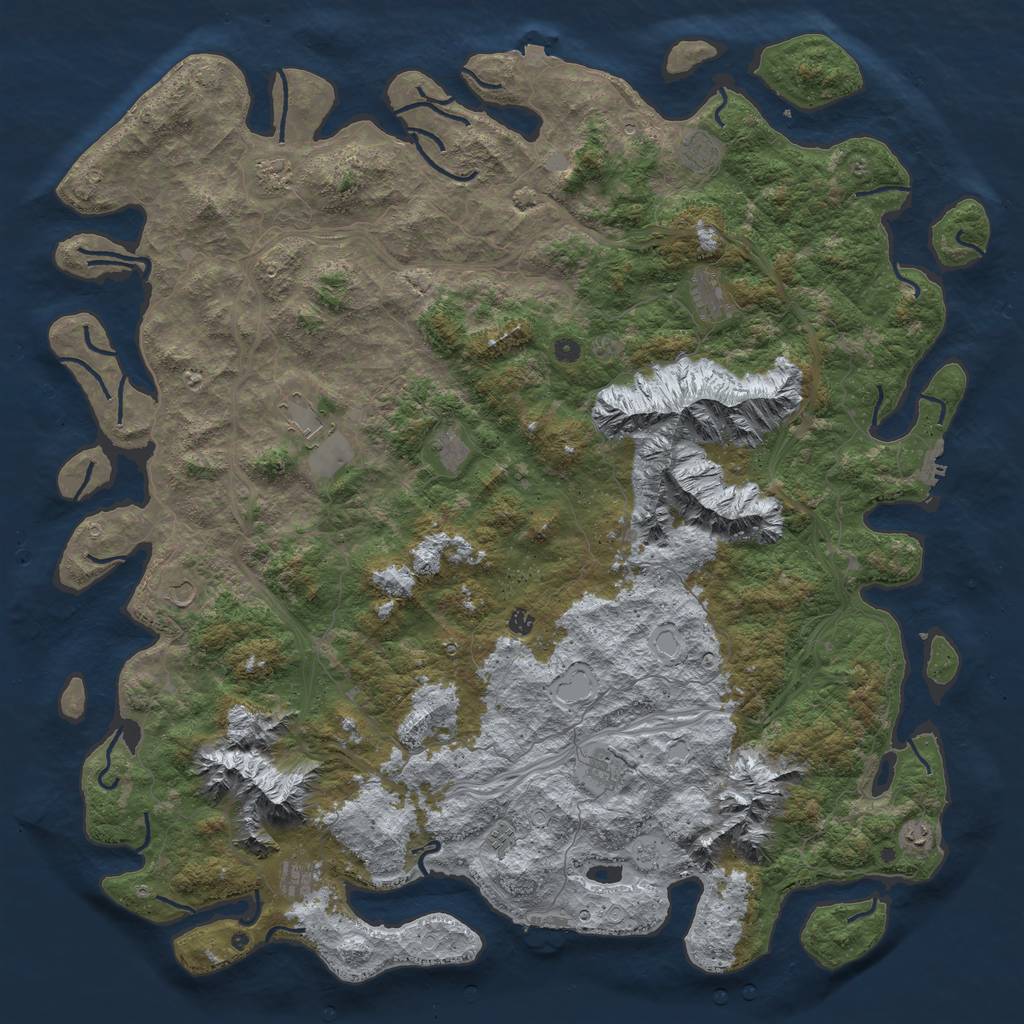 Rust Map: Procedural Map, Size: 6000, Seed: 994152798, 19 Monuments