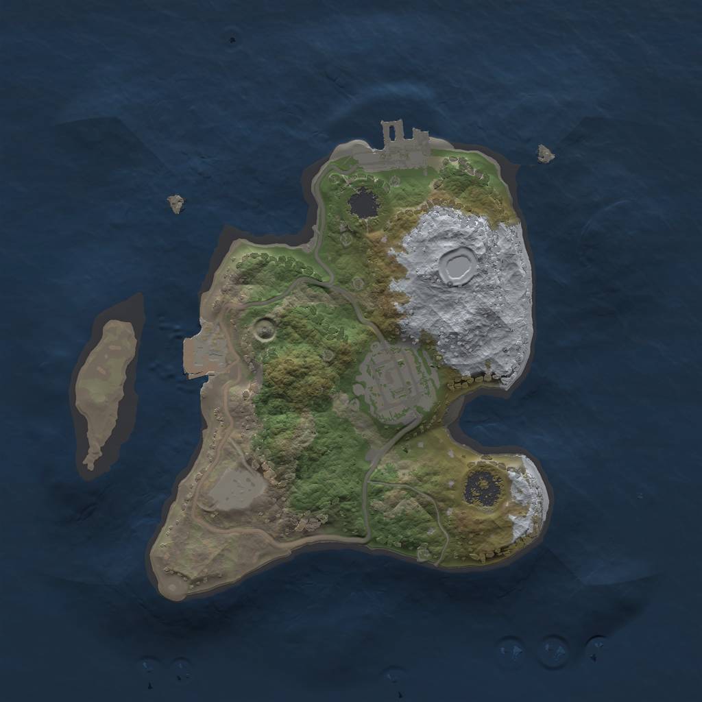 Rust Map: Procedural Map, Size: 2000, Seed: 26809, 5 Monuments