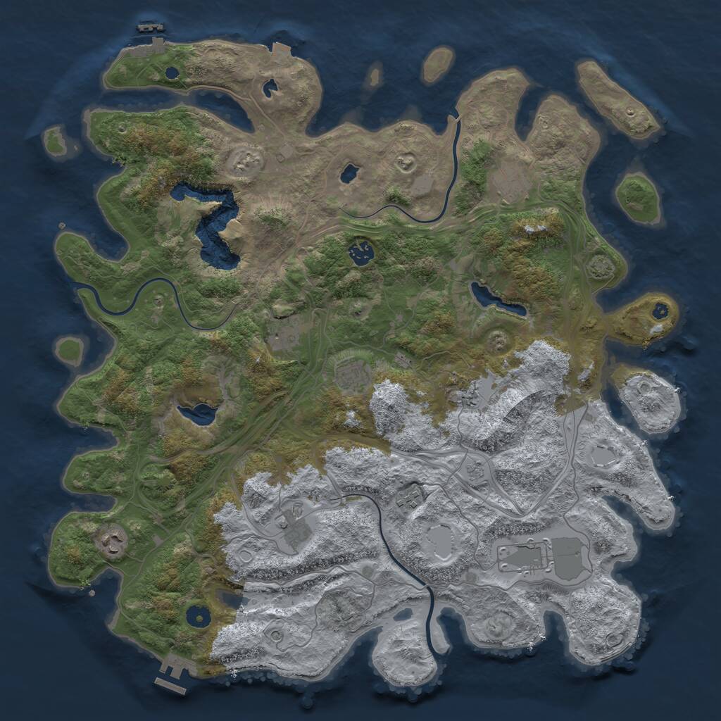 Rust Map: Procedural Map, Size: 4500, Seed: 22809648, 15 Monuments