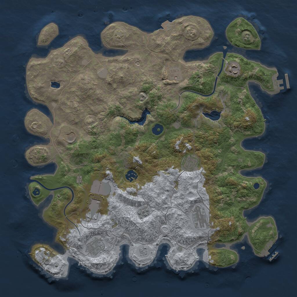 Rust Map: Procedural Map, Size: 4000, Seed: 97536854, 15 Monuments