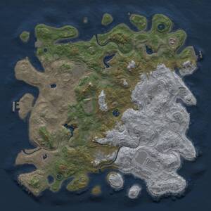 Thumbnail Rust Map: Procedural Map, Size: 4500, Seed: 7455515, 14 Monuments