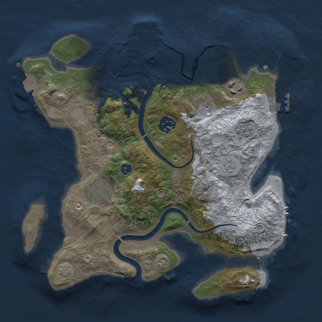 Rust Map: Procedural Map, Size: 3000, Seed: 26809, 11 Monuments
