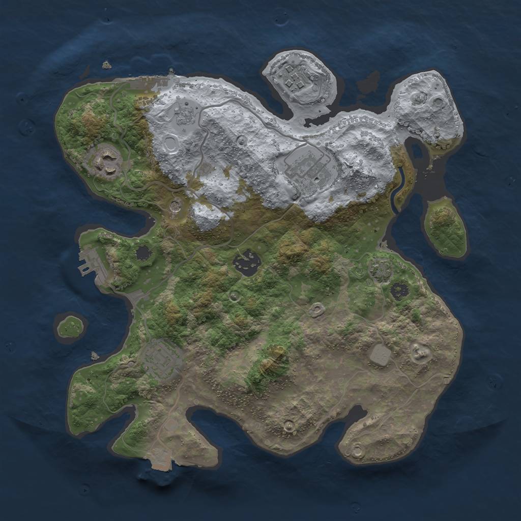 Rust Map: Procedural Map, Size: 3000, Seed: 716198191, 13 Monuments