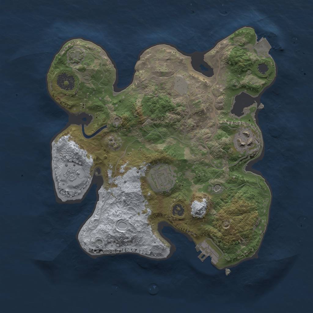 Rust Map: Procedural Map, Size: 2600, Seed: 2875436, 9 Monuments