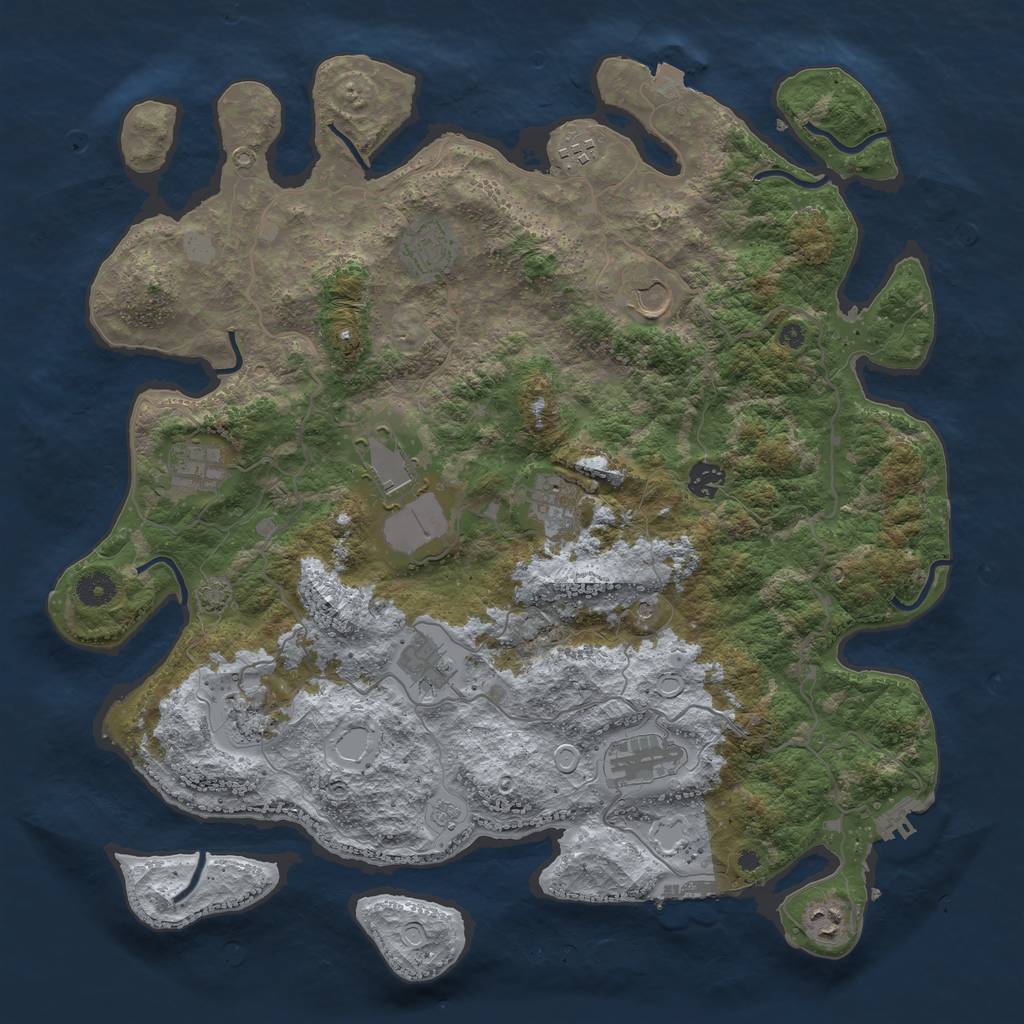 Rust Map: Procedural Map, Size: 4200, Seed: 856504525, 19 Monuments