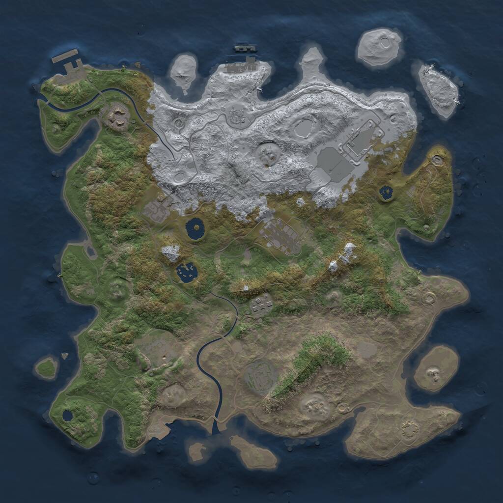 Rust Map: Procedural Map, Size: 3750, Seed: 1683163814, 14 Monuments