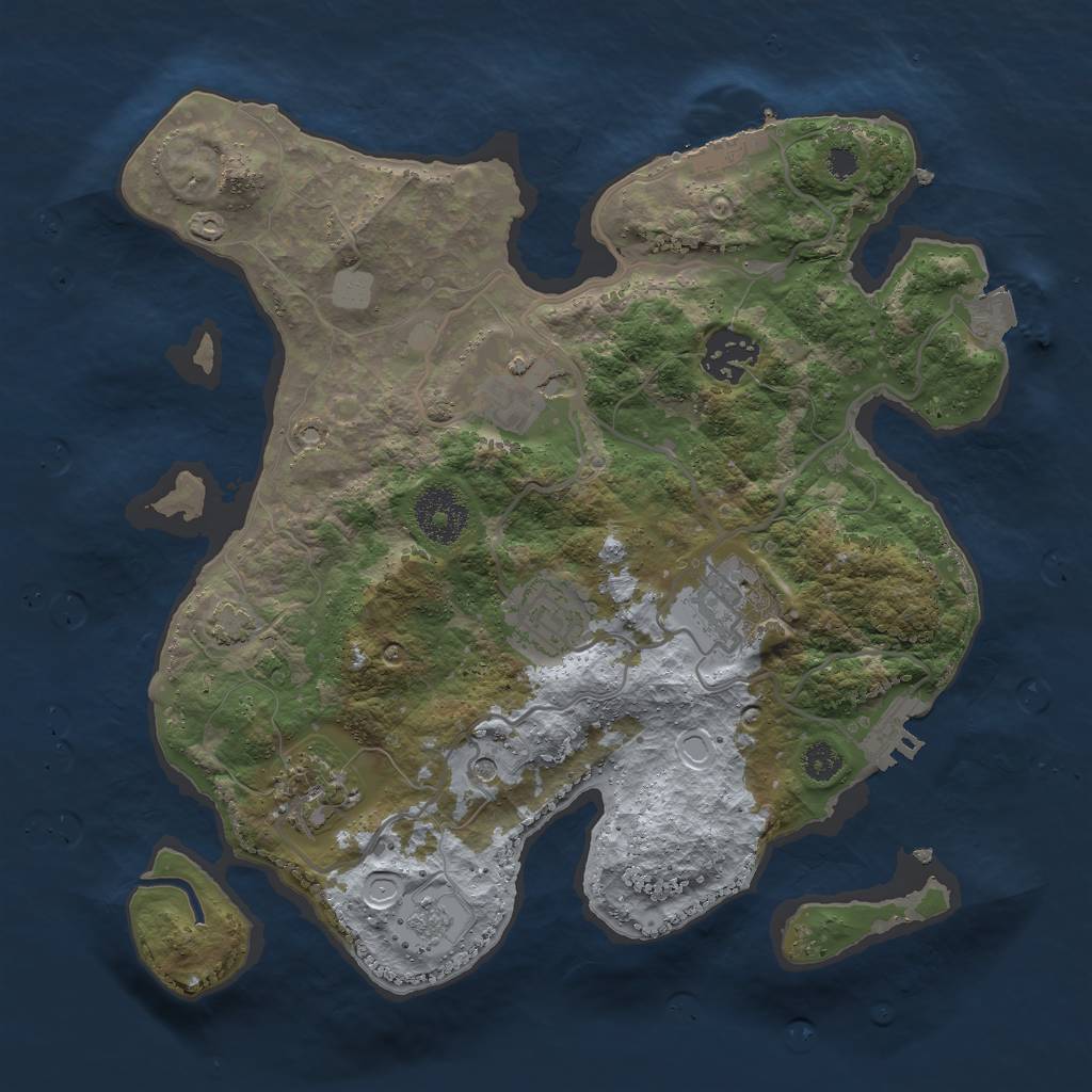 Rust Map: Procedural Map, Size: 3000, Seed: 1936964038, 13 Monuments