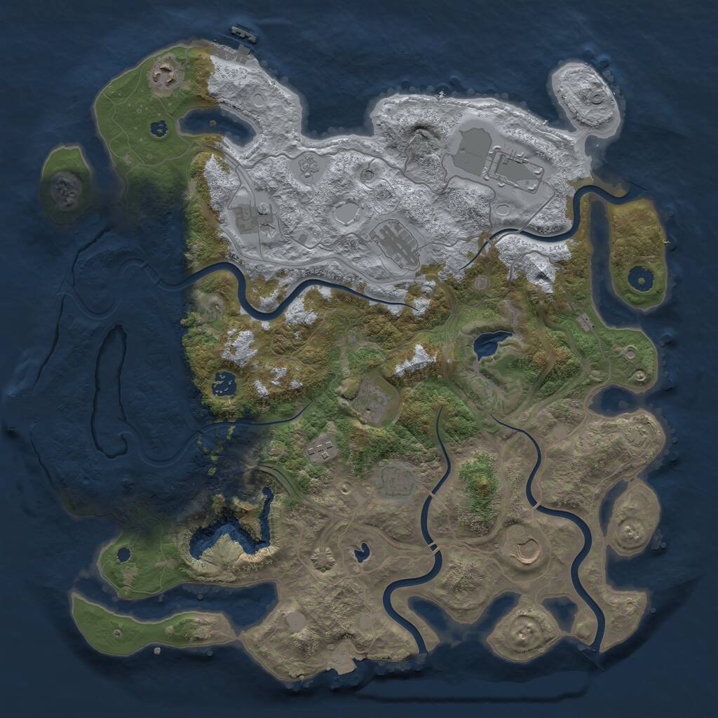 Rust Map: Procedural Map, Size: 4250, Seed: 282243417, 15 Monuments