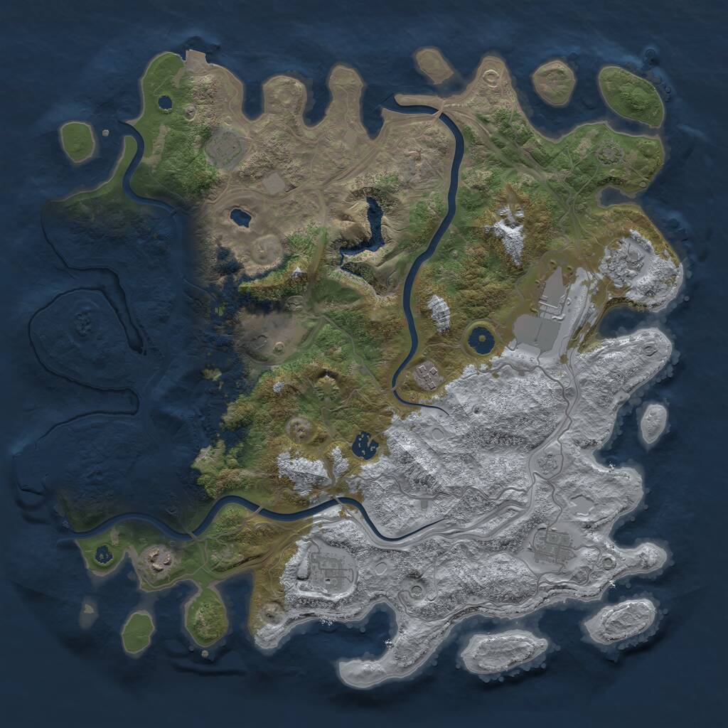 Rust Map: Procedural Map, Size: 4250, Seed: 1360238604, 14 Monuments