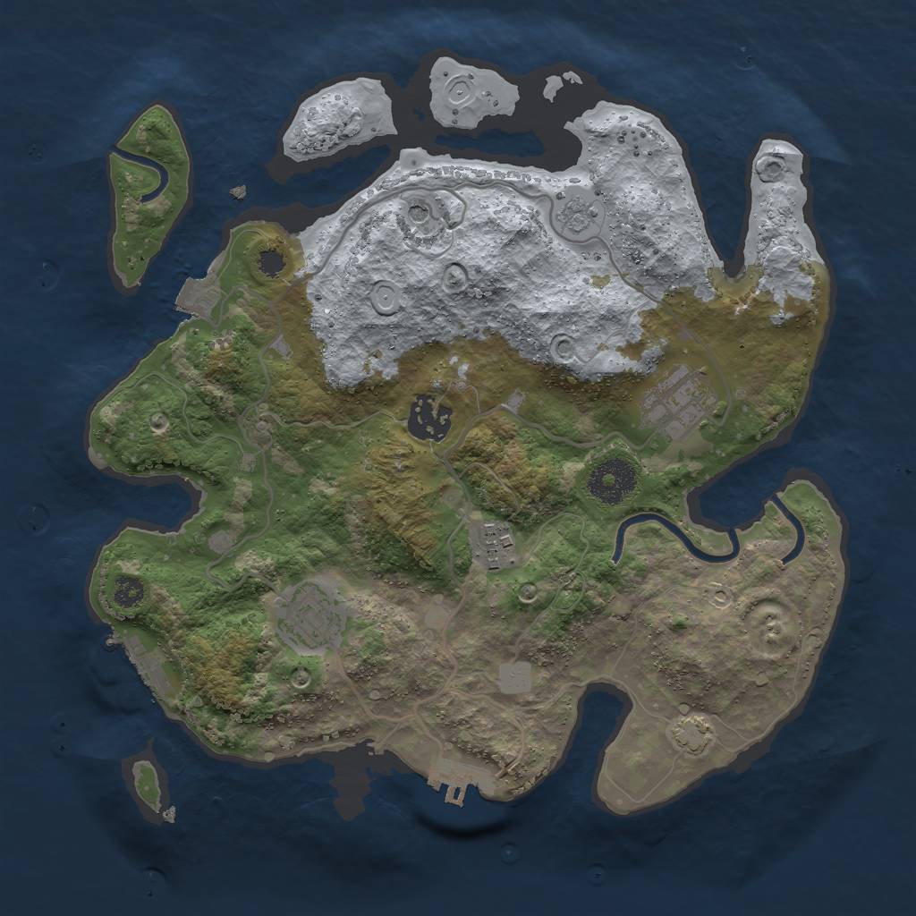 Rust Map: Procedural Map, Size: 3000, Seed: 1475931156, 12 Monuments