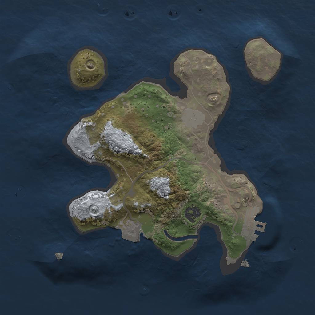 Rust Map: Procedural Map, Size: 2000, Seed: 60224, 4 Monuments