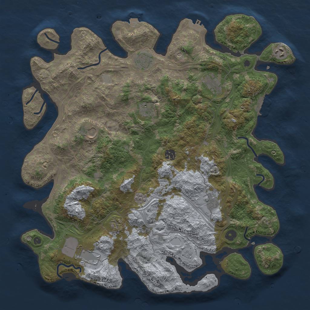 Rust Map: Procedural Map, Size: 4250, Seed: 1013361659, 18 Monuments